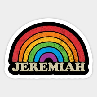 Jeremiah - Retro Rainbow Flag Vintage-Style Sticker